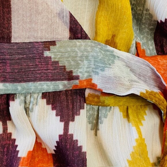 Roller Rabbit | Norma Gertrude Geo Print Wrap Maxi Dress - Size XS/ S - Picture 9 of 11